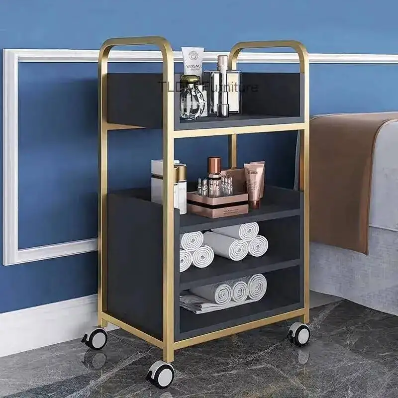 

Special Shop Modern Beauty Iron Salon Salon Beauty Trolleys Wagon Simple Multi-functional Mobile Nail Tool Trolley Storage Rack