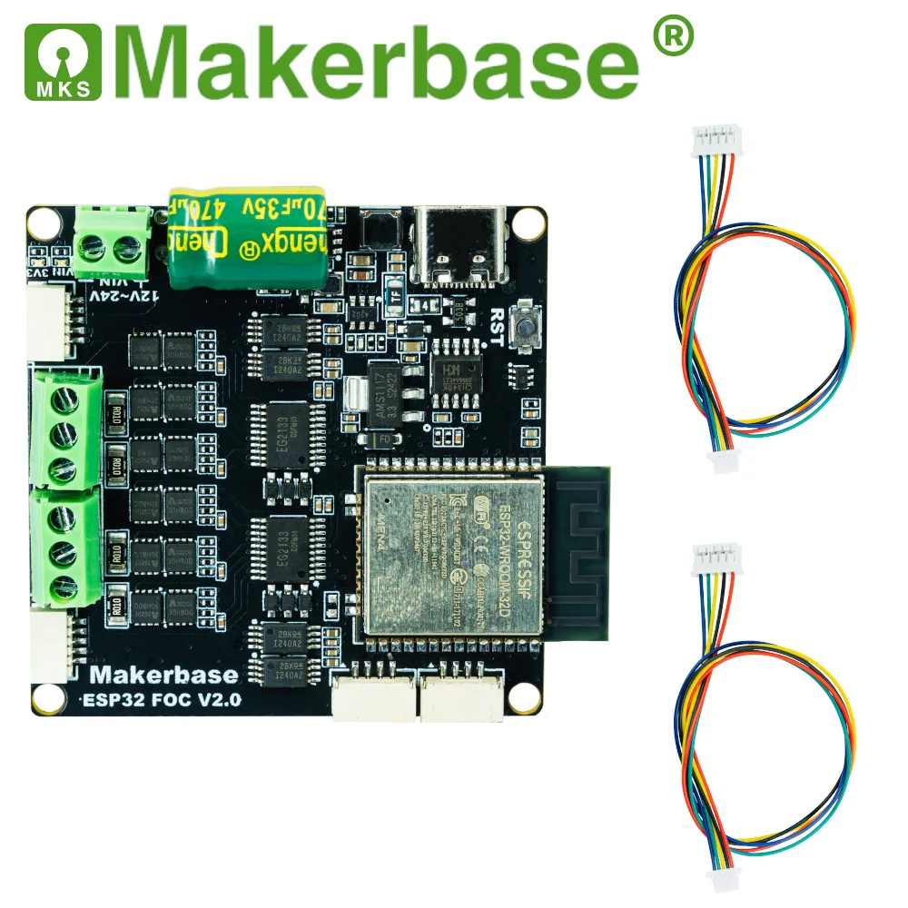 Makerbase ESP32 DUAL SimpleFOC Shield para BLDC sin escobillas Servo Foc controlador de Motor Dual de alta potencia