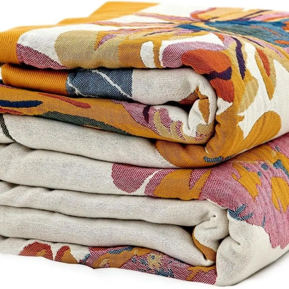 

Одеяло в стиле бохо, 100% хлопок, ультрамягкое покрывало, большое осеннее одеяло, цветочный птица и бабочка, декор для фермерского дома, одеяла для кровати, 60