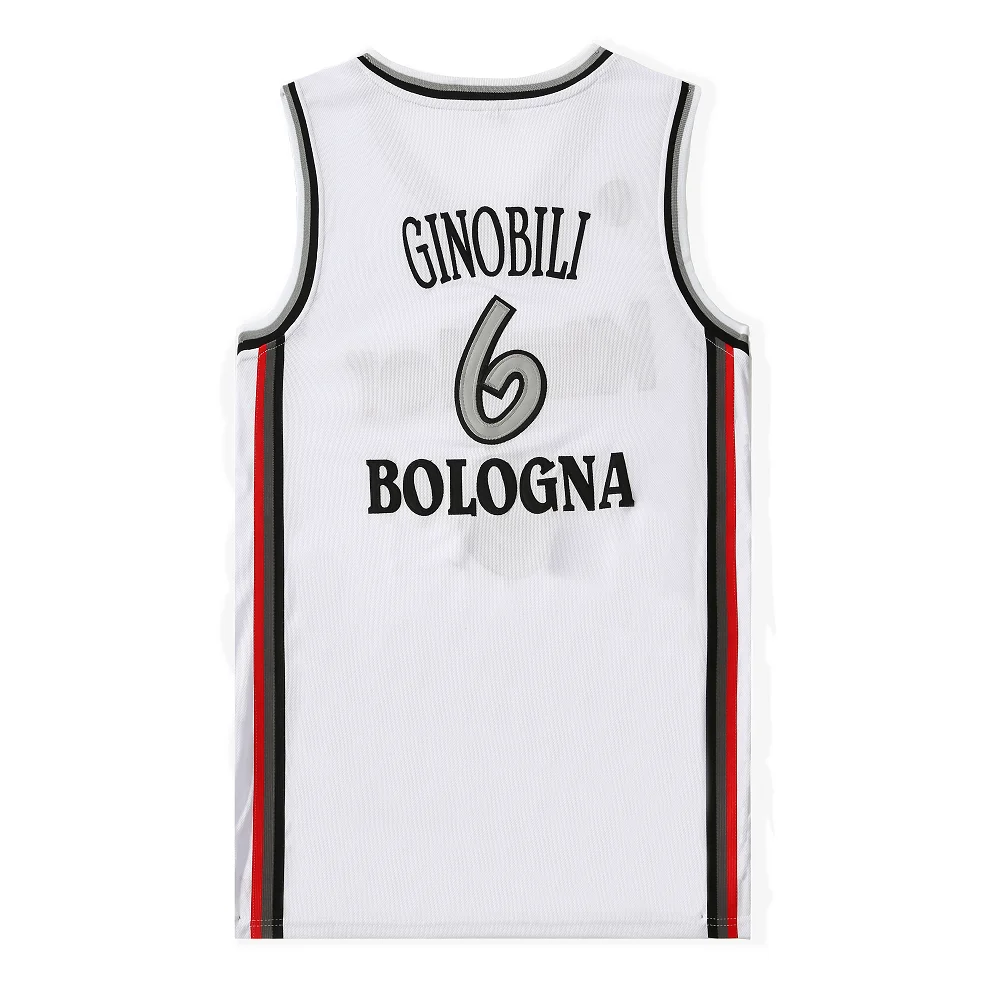 2024 Basketball jerseys Kinder 6 GINOBIL Sewing embroidery Outdoor sportswear Hip hop white Sweat absorption breathable big size - Image 3
