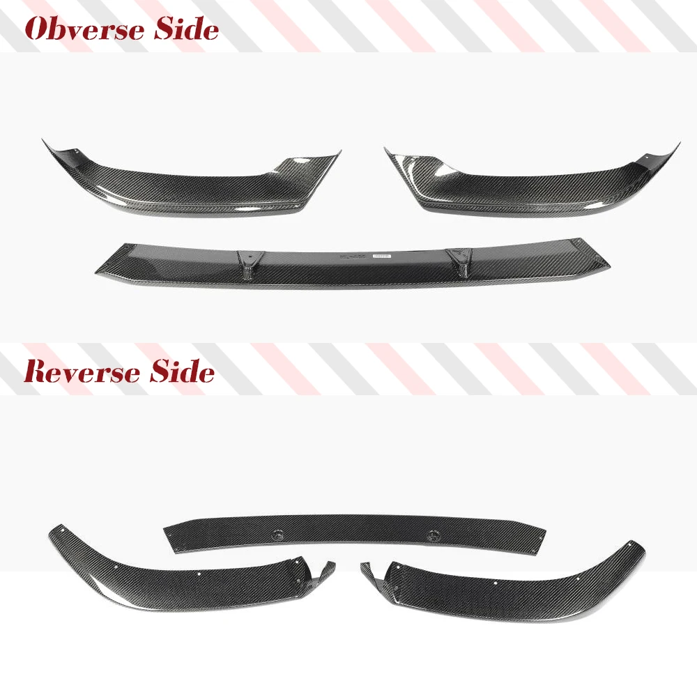 Car Front Bumper Lip Spoiler Splitters For Audi A5 Sline S5 B9 2017-2019 3PCS Carbon Fiber Front Bumper Lip Splitters FRP Black