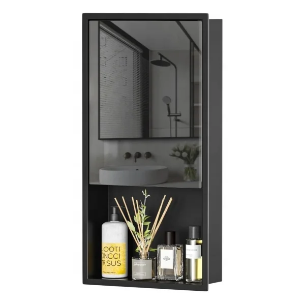Triple Shelf Recessed Bathroom Shower Niches 304 Stainless Steel Wall Storage Waterproof Built In Installation Space Saving