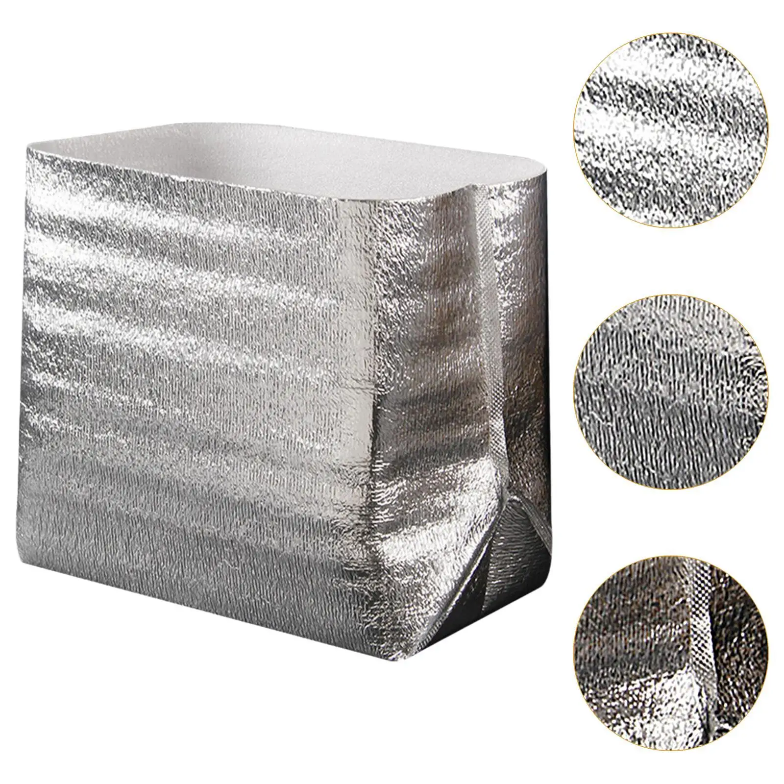 4 Pieces Foil Insulation Bags Metalized Box Liners for Frozen and Hot Food