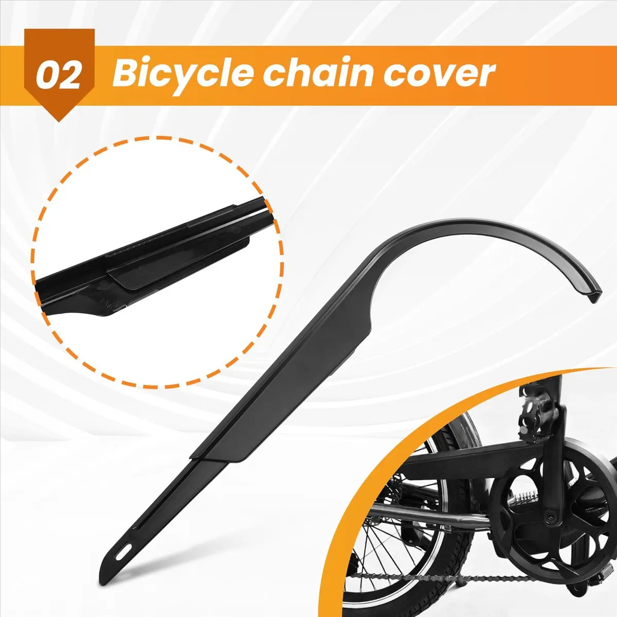 

AD10 Bicycle Chain Cover 48-52T Universal Bicycle Chain Guard Bicycle Chain Shell Protector with Tail Fixed