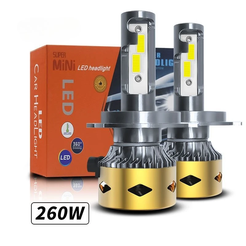 

260W High Power LED Car Headlight H1 H3, Plug-and-Play Bi-Beam Spotlight, Smart Cooling, Penetration Car Accessories