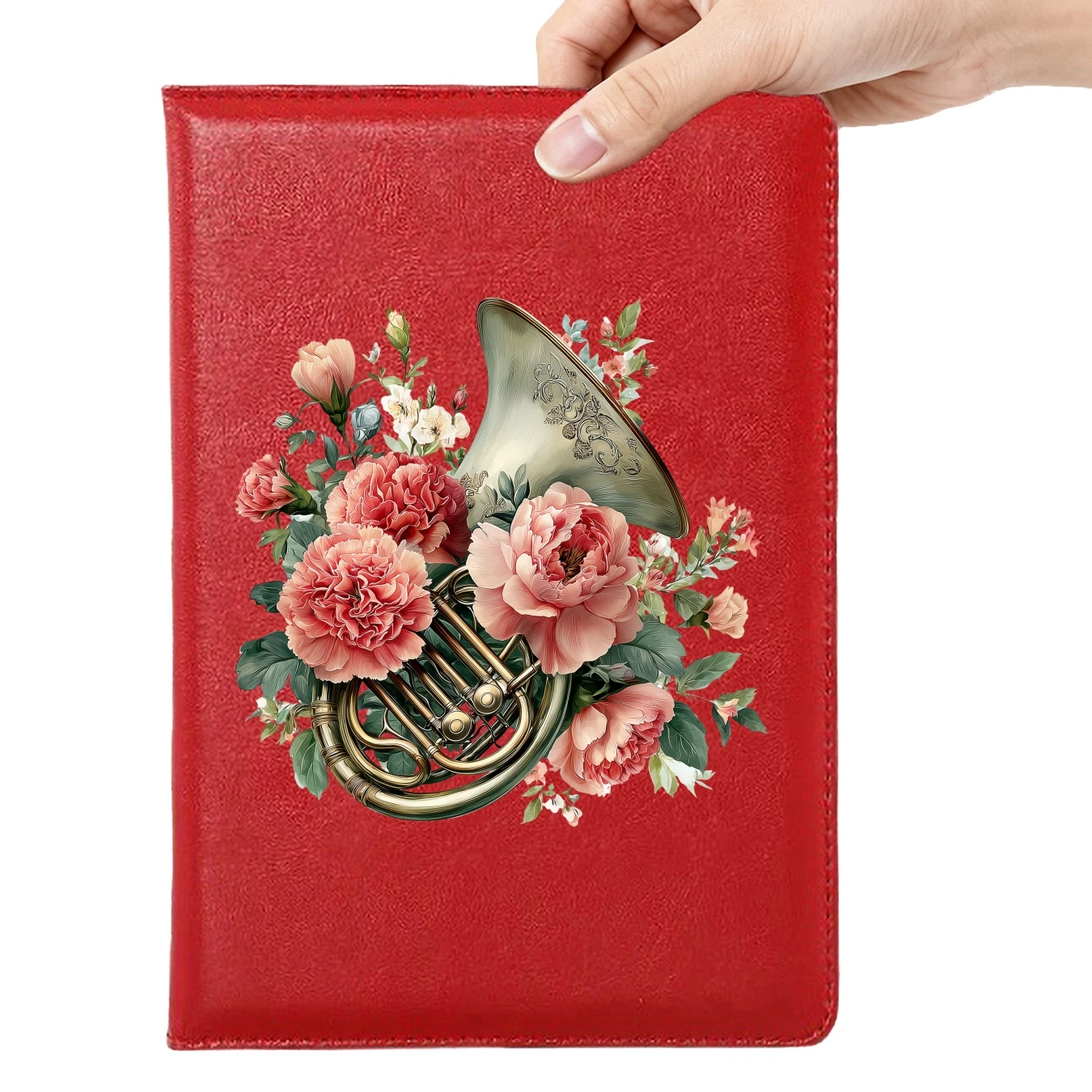 Elegant Floral Pattern PU Leather Notebook with Bookmark for Diary Meeting Gift Student Office Writing Journaling Planner