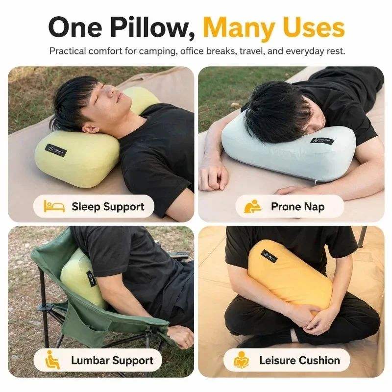 Ultralight Portable Pillow Memory Foam Camping Pillow Slow Rebound Neck Support Removable Washable Cover for Travel Outdoor - view 6