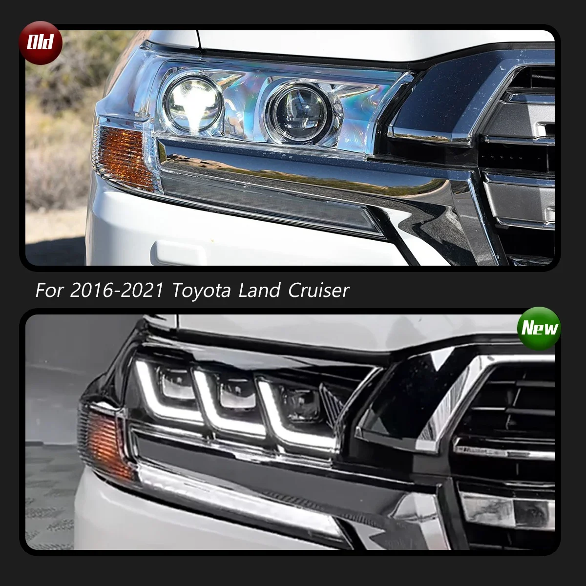 

Car For Toyota Land Cruiser Headlight 2016-2021 Modified to New DRL Dynamic Turn Signal LED Headlight Auto Accessories