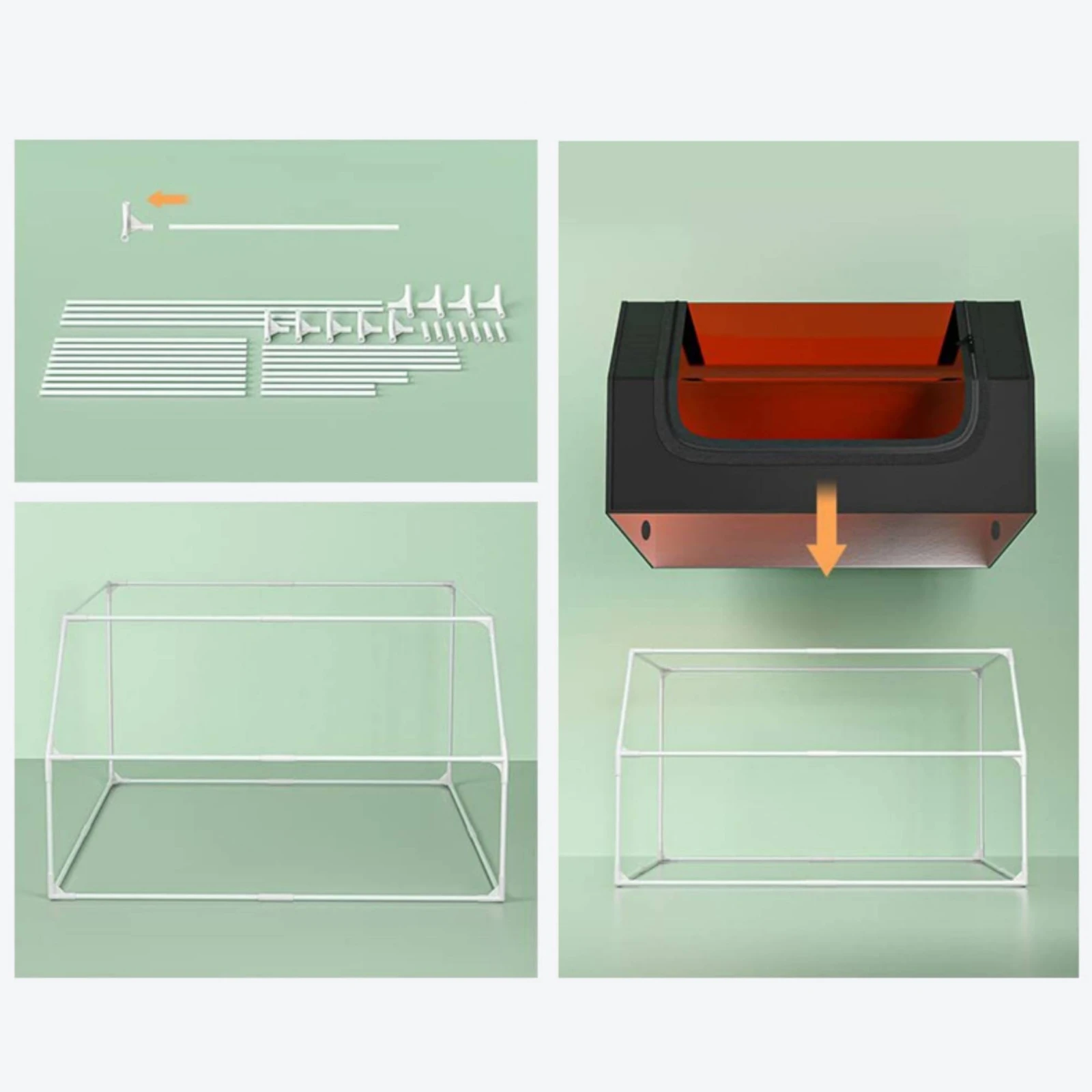 Enclosure with Exhaust Fan Easy to Install Laser Engraver Enclosure Protective Cover Transparent Tent Portable for Makers view 4