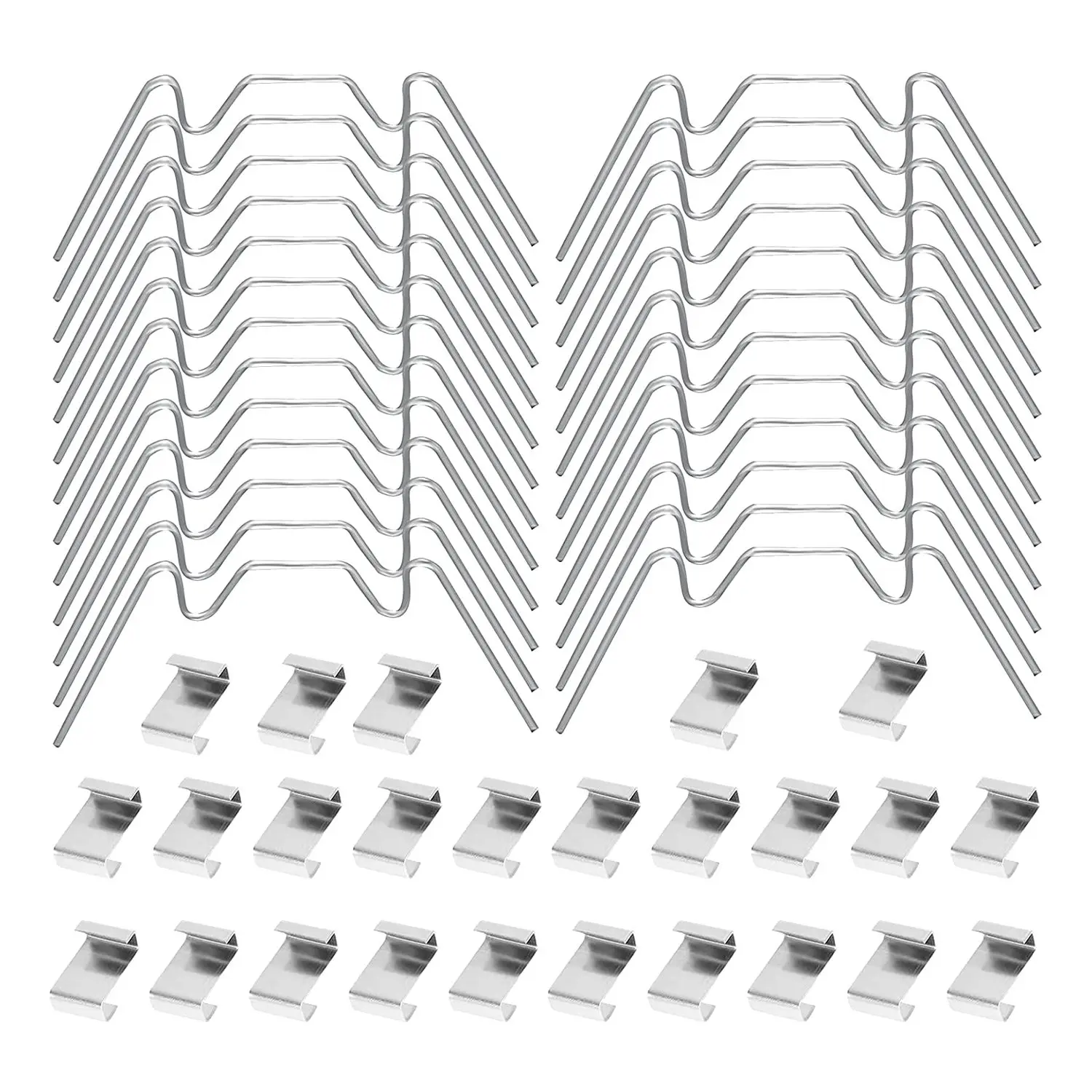 100 Uds Clips de vidrio para invernadero, Clips de fijación de panel de vidrio de invernadero de acero inoxidable Clips de invernadero abrazaderas de vidrio