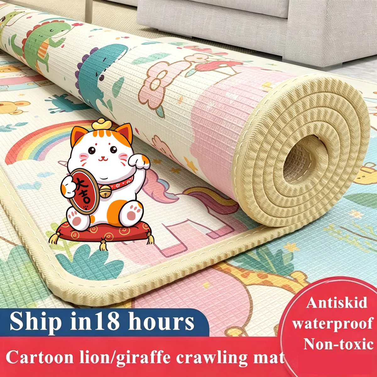 Non-toxic EPE Thick Folding Carpet Play Mat for Children's Mats New 10 Styles and 5 Sizes Baby Crawling Play Mat Safety Kid Rugs