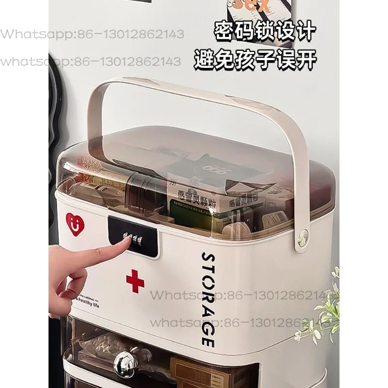 Family large-capacity medicine box Household transparent medicine storage box Medical first aid medicine box