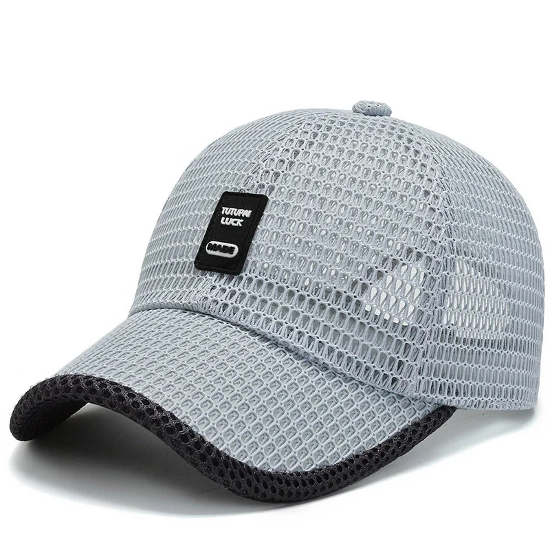 Männer Mesh Baseball Cap Atmungsaktive Sommer Caps Papa Hut Outdoor Angeln Hüte Knochen Gorras Snapback Trucker Cap – Detail 5