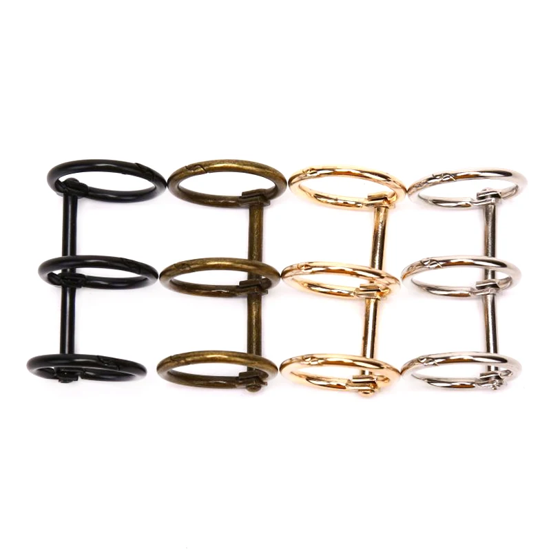 2Pcs Retro Metal Loose Leaf Book Binder Hinged Ring Binding Rings Calendar Circle 3 Rings For Notebook Album Scrapbook Clips