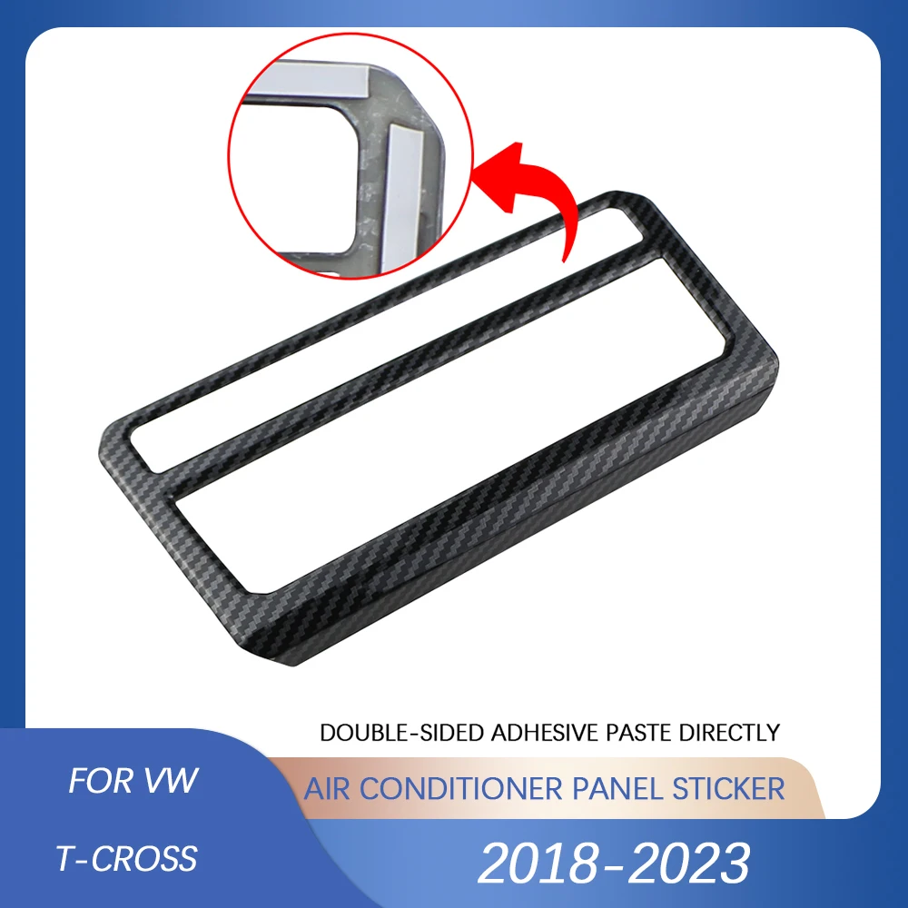 Air Conditioner Control Adjustment Panel Stickers for VW Tcross 2018-2023 Car Ac Knob Panel Cover Trim Carbon Fiber image 5
