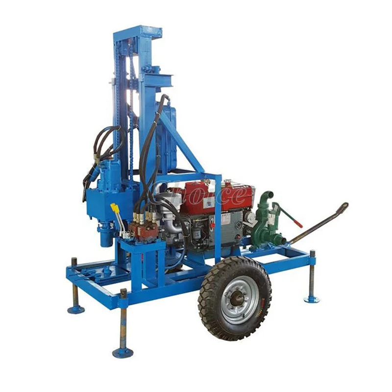 Powerful 22HP Diesel Engine Well Drilling Rig Tractor Mounted Water Drilling Machine 100m Deep Alloy PDC Coring Bits Optional