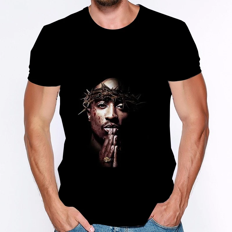 Top Rap Tupac Shakur 2Pac T-shirt Legendary Rapper 3D Printing Men\'s and Women\'s Fashion Casual Camisetas Hombre Oversized Top