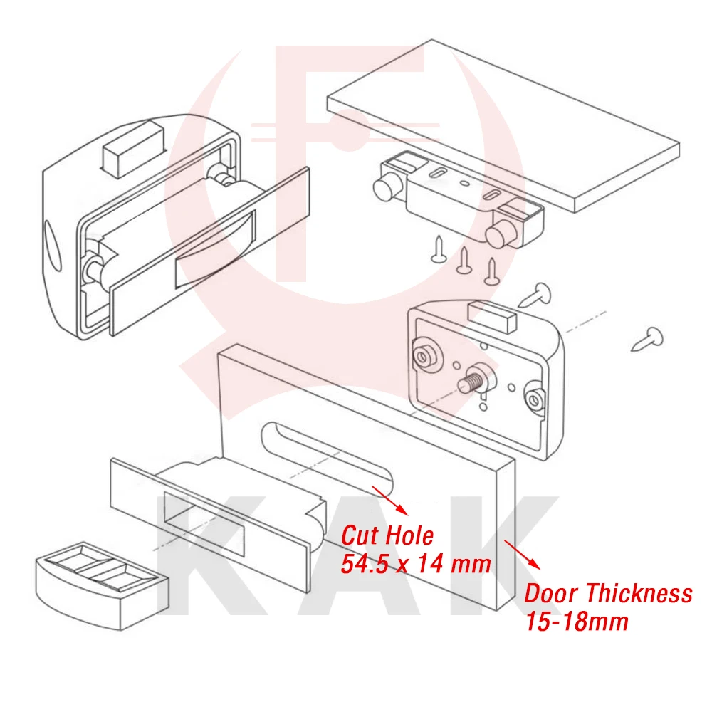 KAK Camper Car Push Button Latch Lock dengan Handle Bar RV Caravan Boat Drawer Cabinet Catch Keyless Locks Furniture Hardware