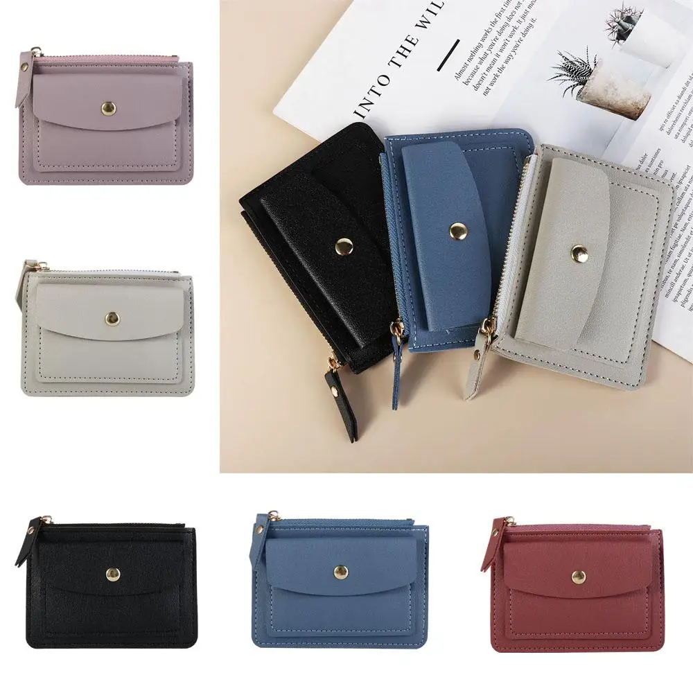 

Multifunctional Leather Coin Purse Square Zipper Hasp Wallet ID Card Case Credit Card Holders Short Credit Card Holder Travel