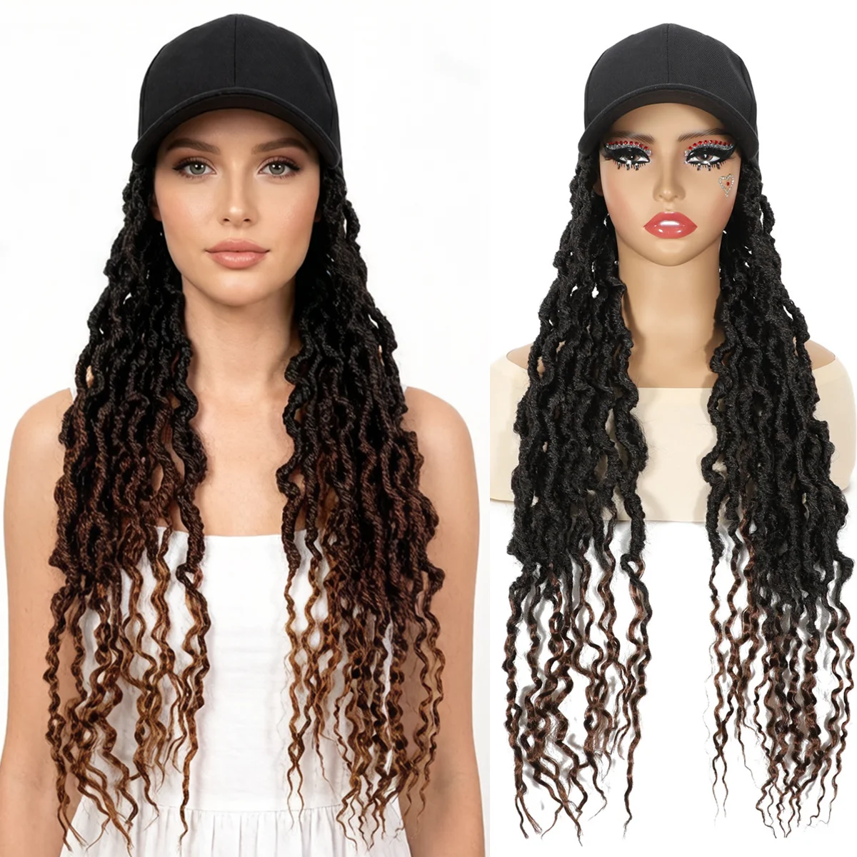 

Synthetic Braided Wigs for Woman Adjustable Baseball Hat Wig With Crochet Hair Brown Black Blonde Wigs on Clearance Sale
