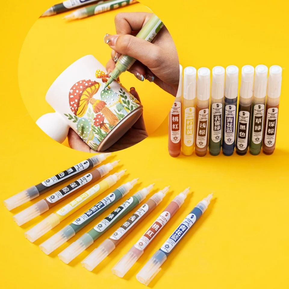 12-teiliges Set Unterglasur-Farbmarker für rohe Keramik, DIY-Handbemalung, professionelle Keramik-Brennkunst-Werkzeuge