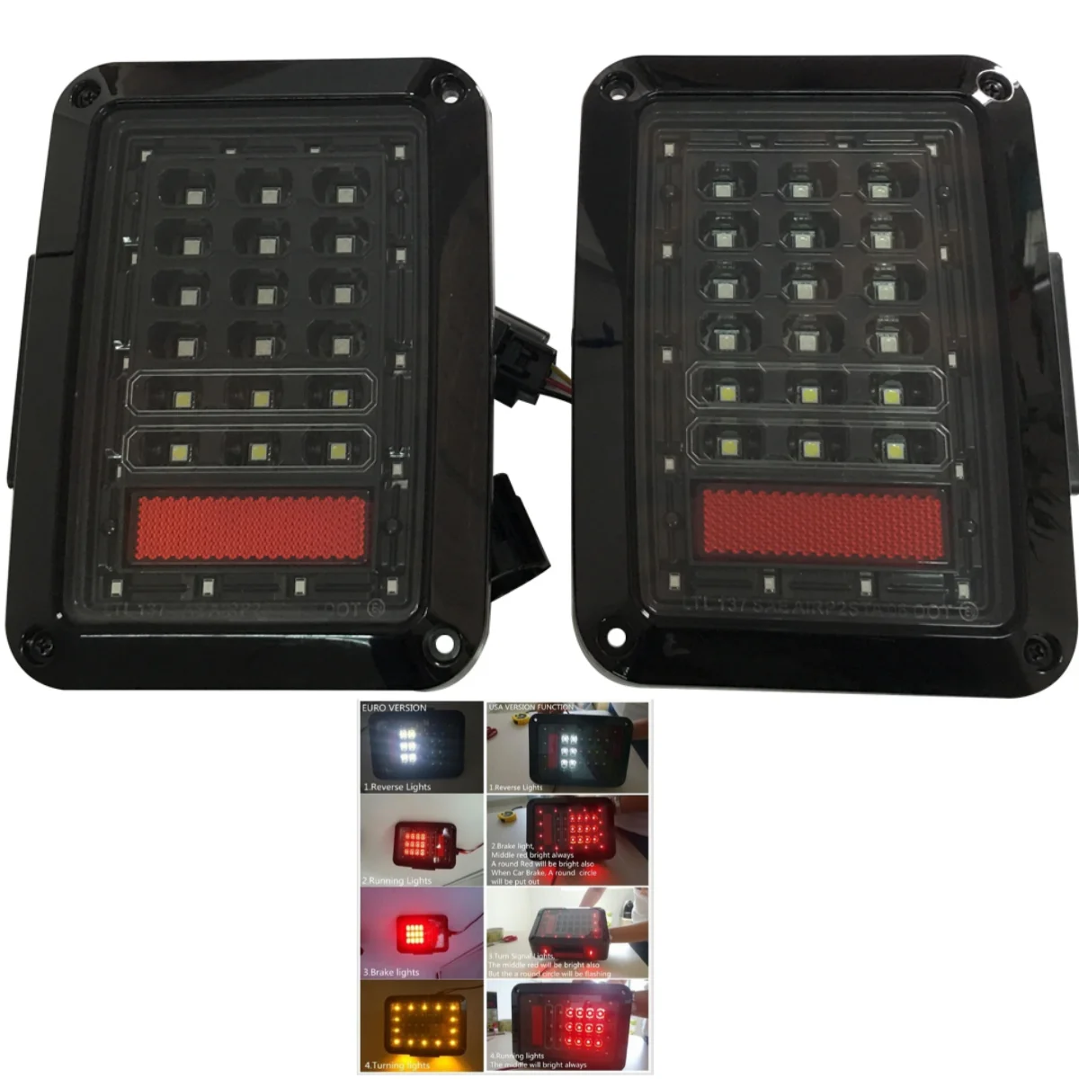 

SXMA LED Taillight Rear Lamp Parking Reverse Brake Lights Turn Signal Lights for Jeep JK for Wrangler 2007-2017 J011