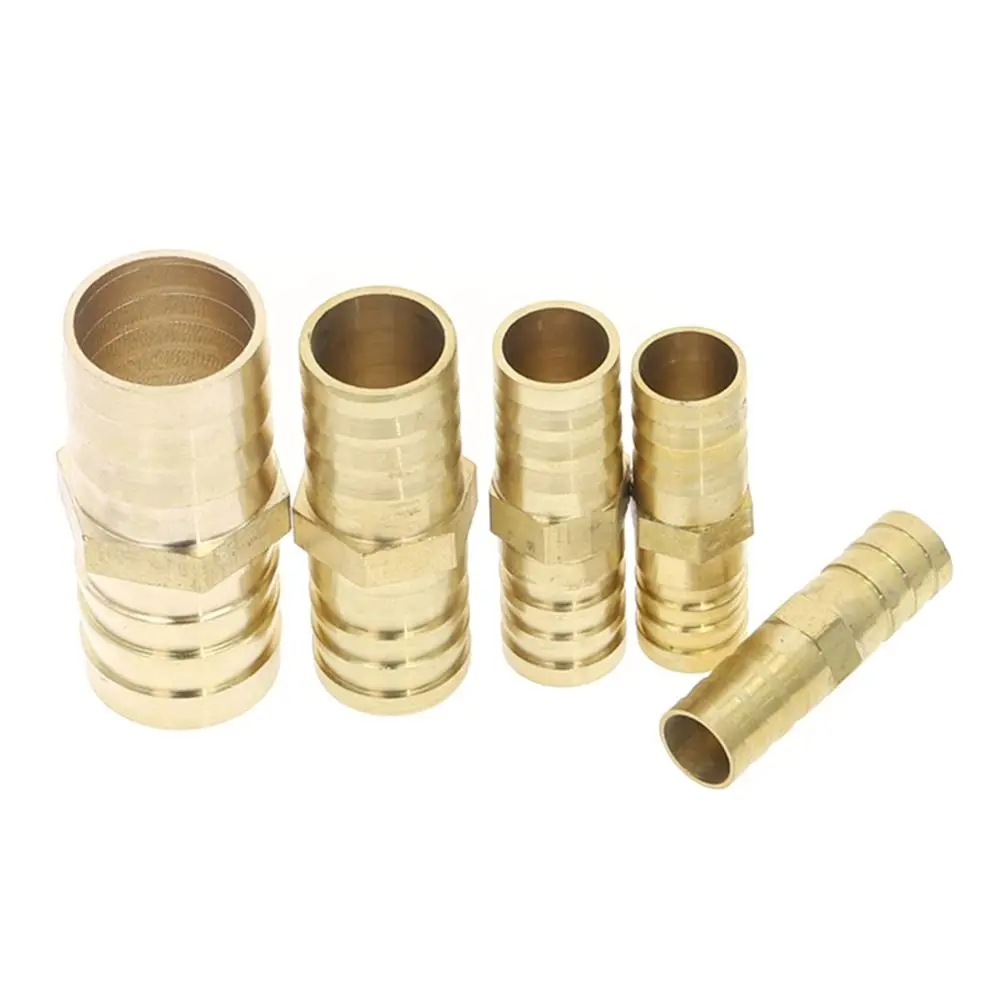 Brass Straight Hose Pipe Fitting Equal Barb 6mm 8mm 10mm 12mm 16mm Gas Copper Barbed Coupler Connector Adapter for PU PE Tube