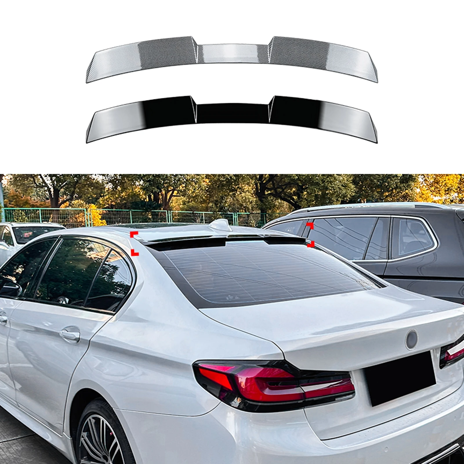 

Rear Roof Spoiler Wing For BMW 5-Series G30 520i 530i F90 M5 2018-2024 Sedan 4-Door Car Trunk Lid Tail Window Splitter Upper Lip