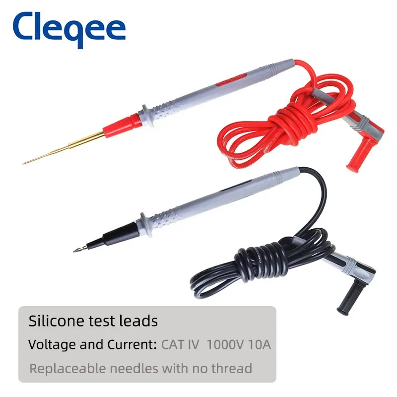 Cleqee-مجسات متعددة المقاييس ، سلسلة P1500 ، 4 مللي متر ، قابس الموز ، مجموعة اختبار ، قلم مسبار مع إبر قابلة للاستبدال ، 1000 فولت ، 10 أمبير