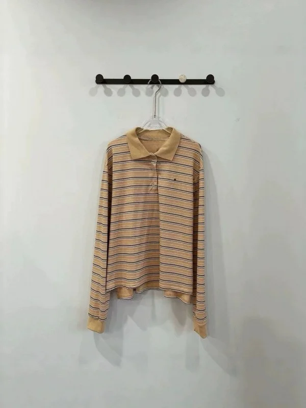Slimming Loose Fit Long Sleeve  Neck T-Shirt for Women Casual Stripe Design Trendy Autumn Top Comfortable Breathable