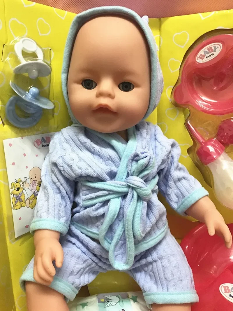 [Funny] Simulation fashion 35cm Can Blink,Drink,Tears,Pee , screaming model bathrobe Reborn Baby bath Dolls girl gift