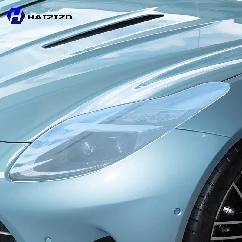 

For Aston Martin DB12 2024-2025 Smoke Black Car Headlight Protective Film TPU Anti-Scratch Vinyl Wrap Kit for Auto Light Custom