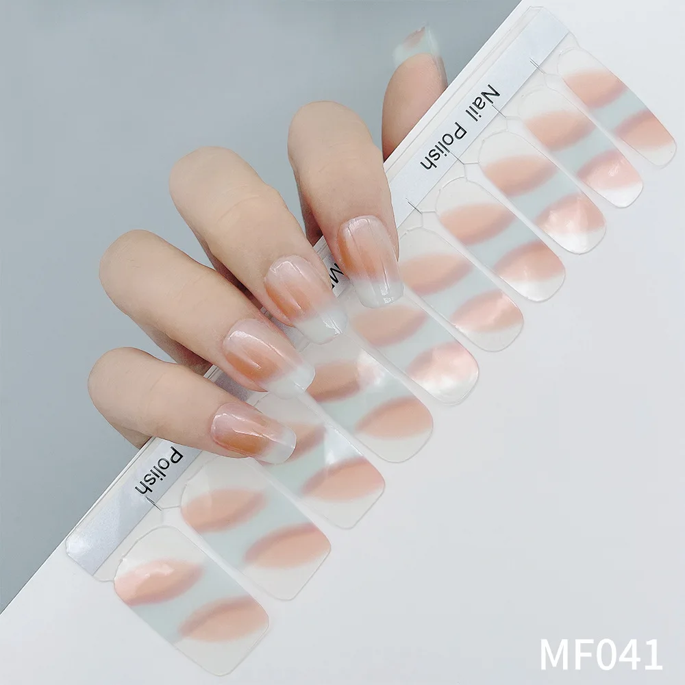 Adesivi per unghie con copertura completa timbrata a 10 dita Nuova lamina calda Flash Pellicola gel per smalto con paillettes Adesivo per unghie duraturo impermeabile