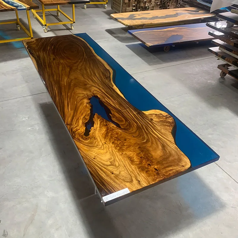 South American walnut resin solid wood large board, tea table dining table full 301 * 101 * 5