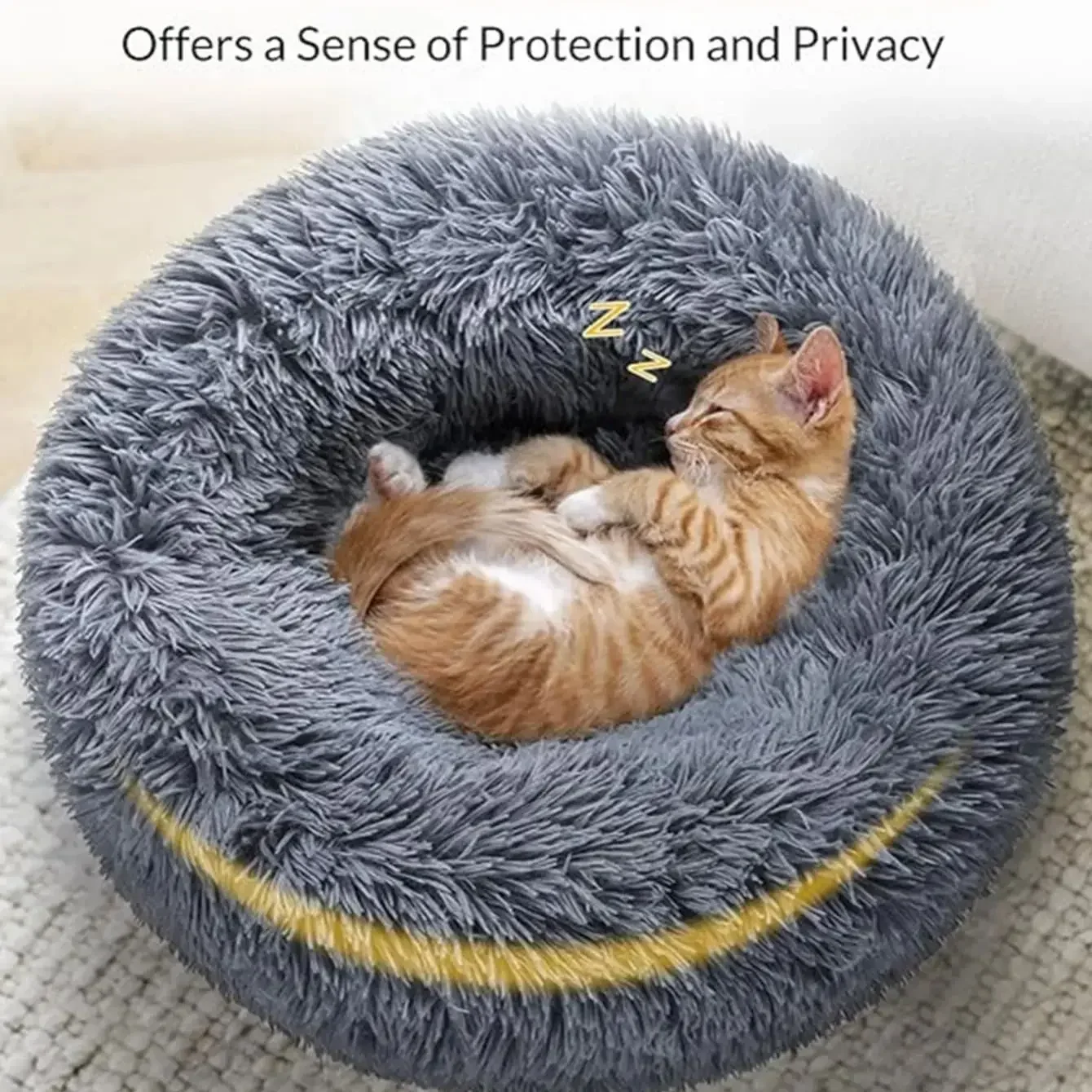 40-50cm Round Pet Bed for Large Dog Bed Super Soft Cat Bed Long Plush Dog House for Medium Dog House Winter Warm Sleeping