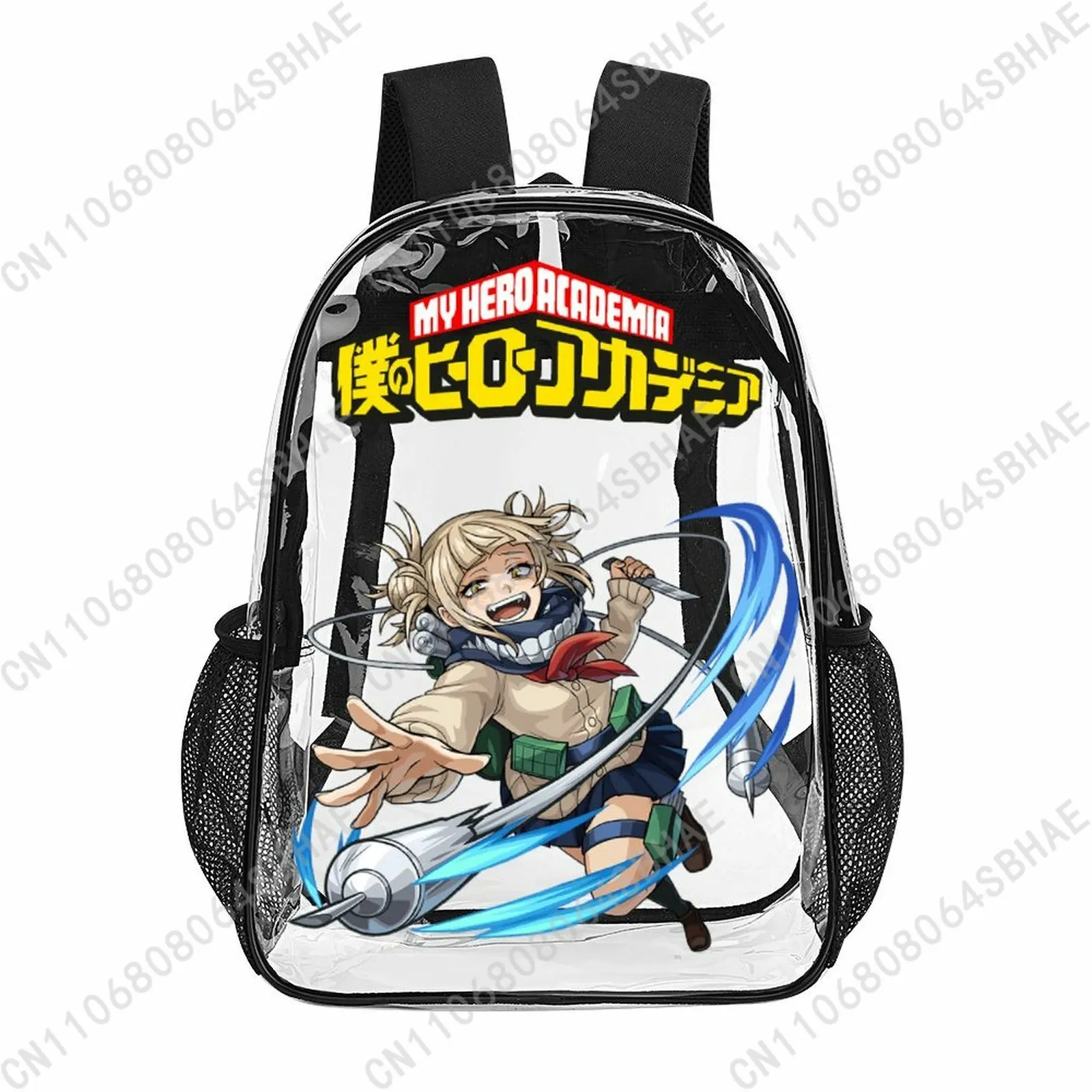 

My Hero Academia Himiko Toga Trendy 17 Inch Clear Backpack Teenage Girls Boys Personalized Transparent School Bag Cool PVC Gifts