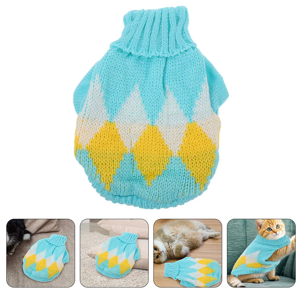 

Pet Sweaters For Cats Dogs Knitted Winter Warm Puppy Clothing Stylish Collar Durable Soft Holiday Outfit