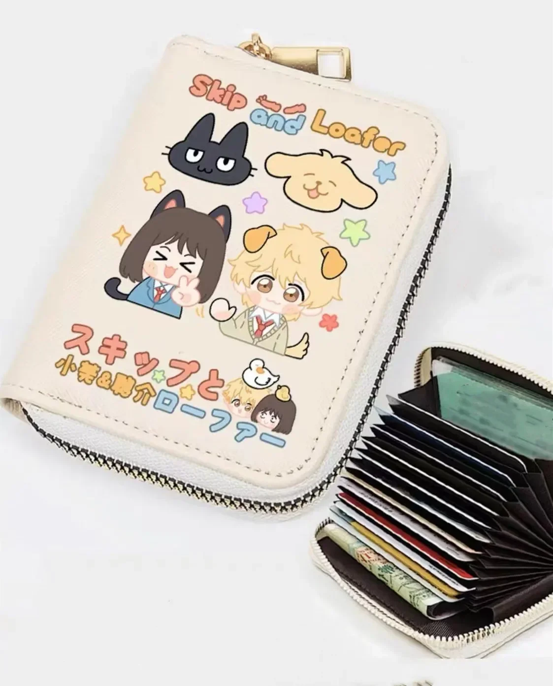 Anime Purse Girl\'s Wallet Mini Cartoon Short Small Pocket Skip And Loafer Cosplay Kawaii Women High-capacity Zipper Coin Purse