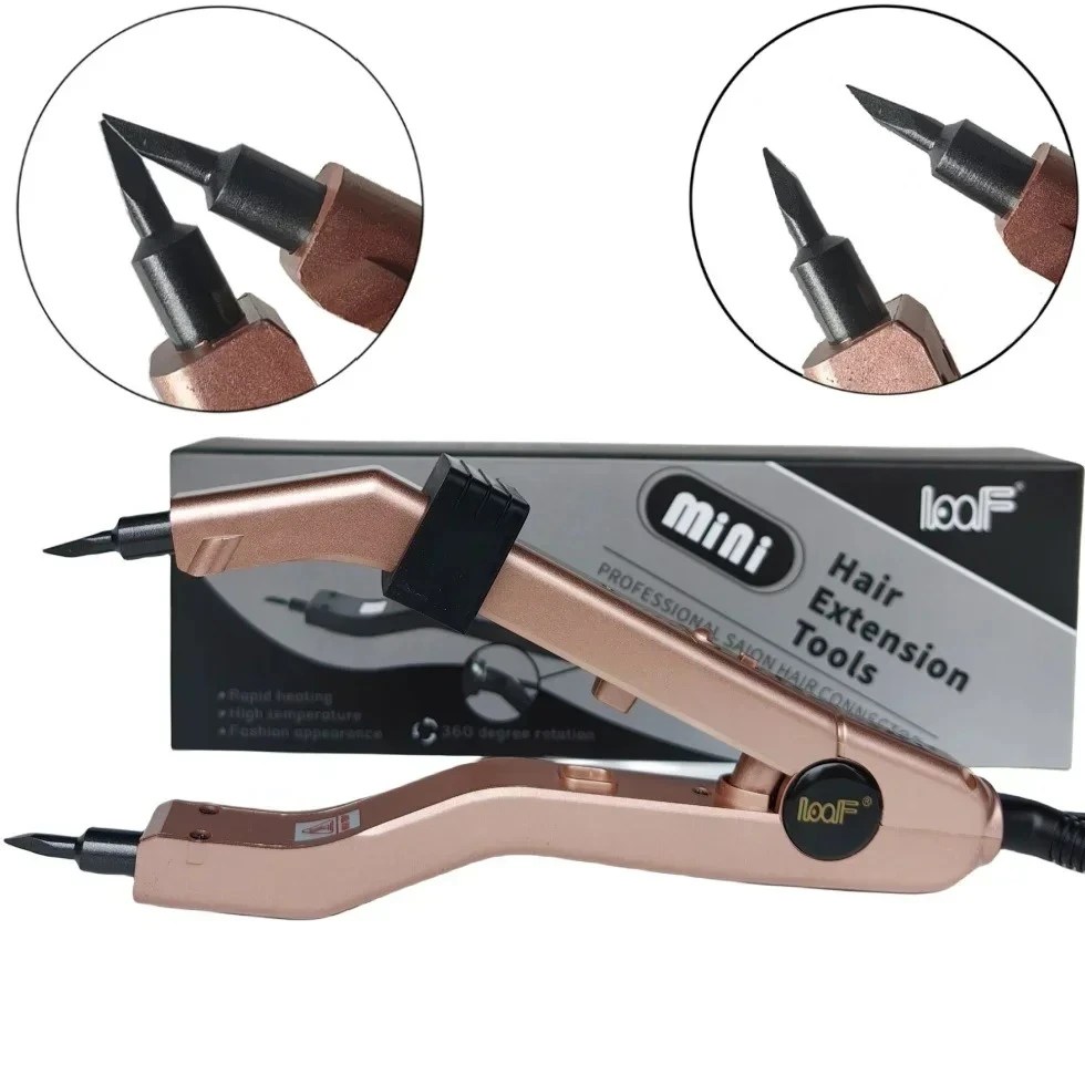 KK Sharp Tip Quality Black Heat Hair Connector Temperature Controllable Heat Iron Hair Extension Tools Kit