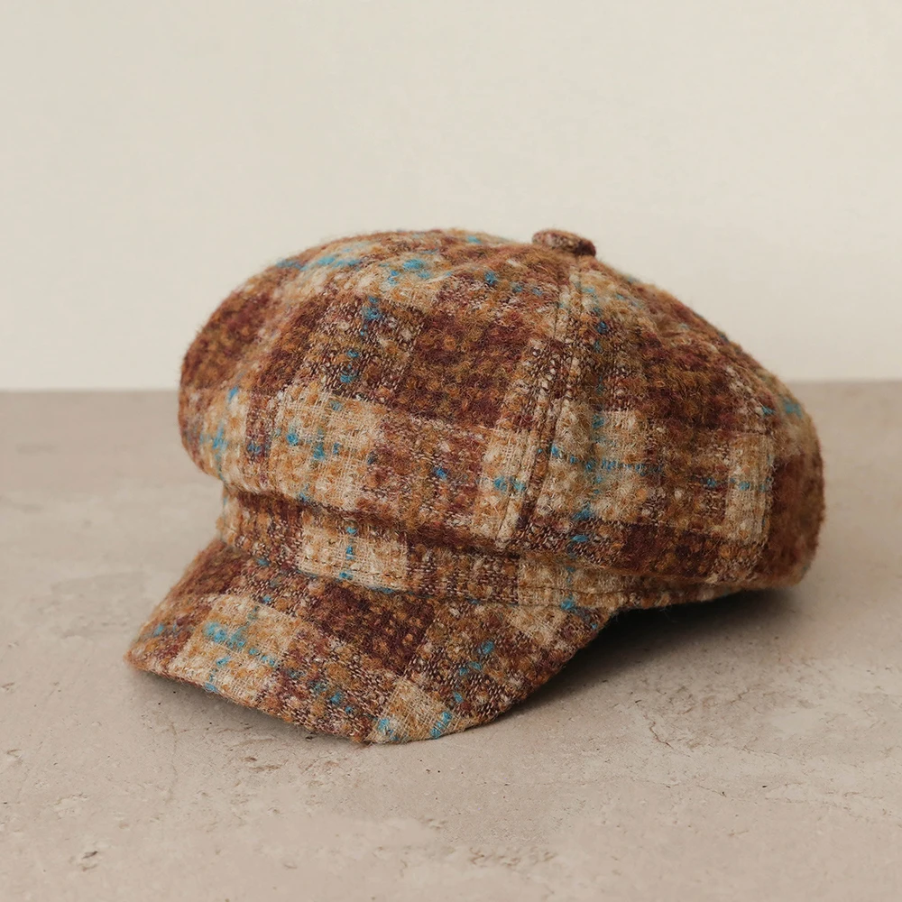 

Octagonal Cap Newsboy Hat Women Vintage Style Spring Autumn Warm Accessory For Outdoor Painter Casual