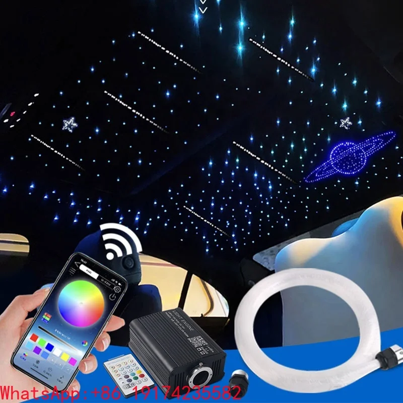 

Car Interior Decoration and Accessories App Control RGBW Car Roof Starry Sky Ceiling Kit LED Fiber Optic Star Light