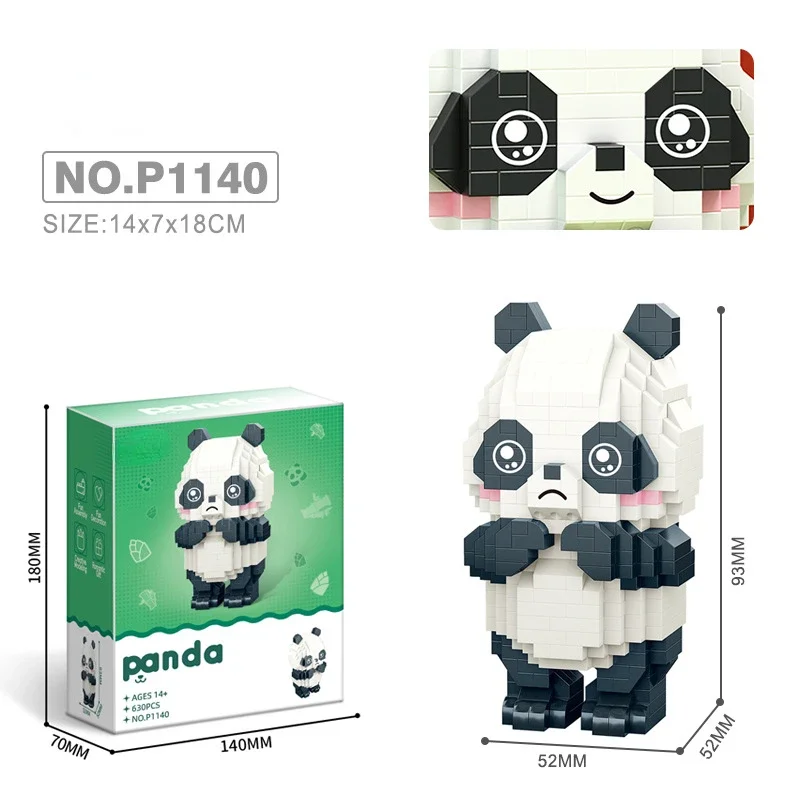 Panda Chinese building blocks toy decoration model children girls patchwork assembled gift