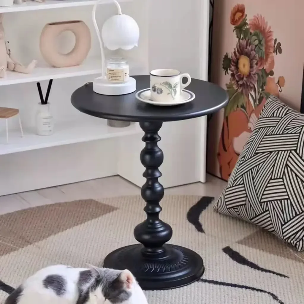 

Nordic Iron Small Round Table Retro Living Room Coffee Table Creative Mobile Sofa Bedside Mini Table Bedrrom Household Furniture