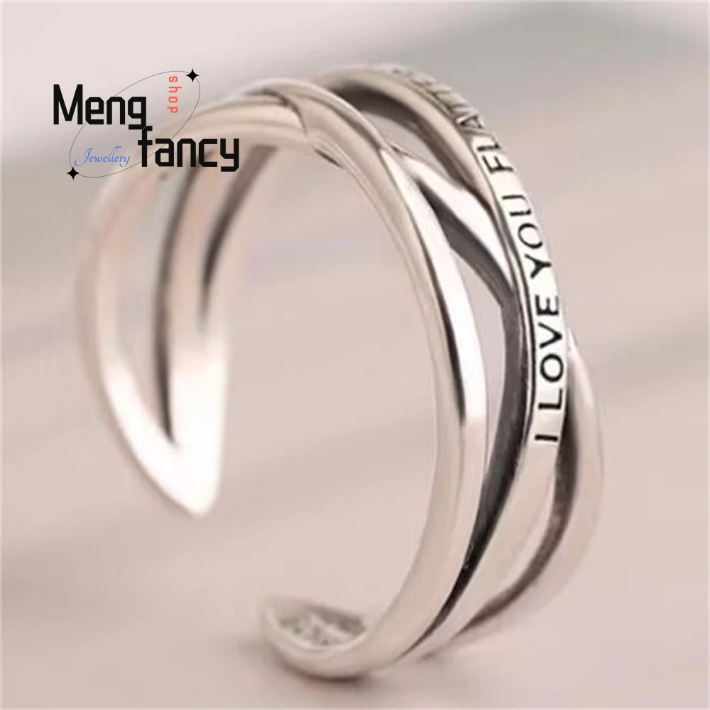 New Vintage Thai Silver Multi-Layered Interwoven Ring Exquisite Personalized Sexy Young Girls Fashion Fine Jewelry Holiday Gifts