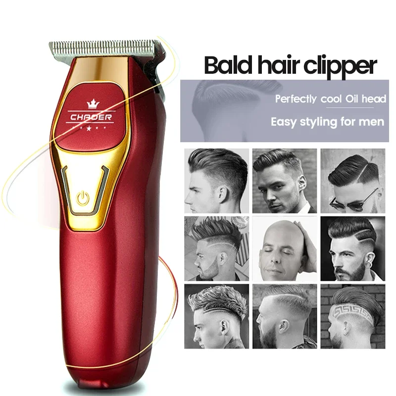 Professional Rechargeable Hair Trimmer 0 MM T Blade Clipper - Barber Haircut Beard Shaver Machine