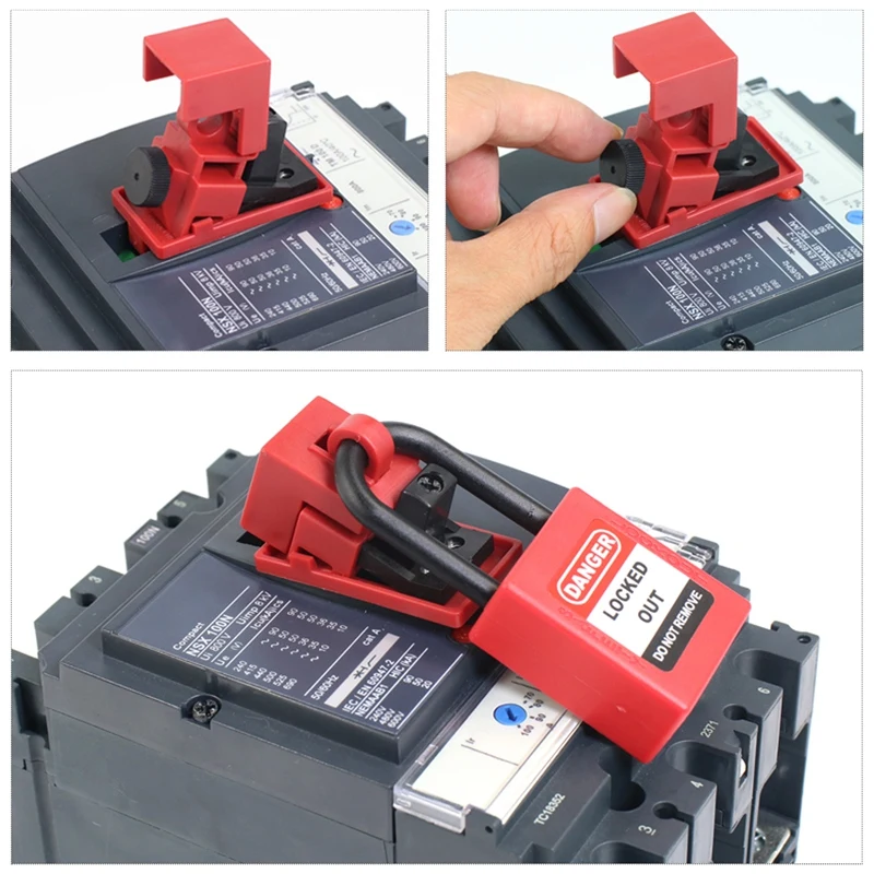 Circuit Breaker Lockout Electrical Safety Lock Single Pole Breaker Lock For Handle Within 16.5Mm Electrician Maintenance