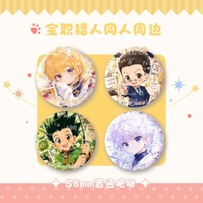 Gon Freecss Anime Costumes Badges Pins ‌Kurapika Killua Zoldyck Women Brooch Cartoon Cosplay Brooches for Bag Accessorie Gift