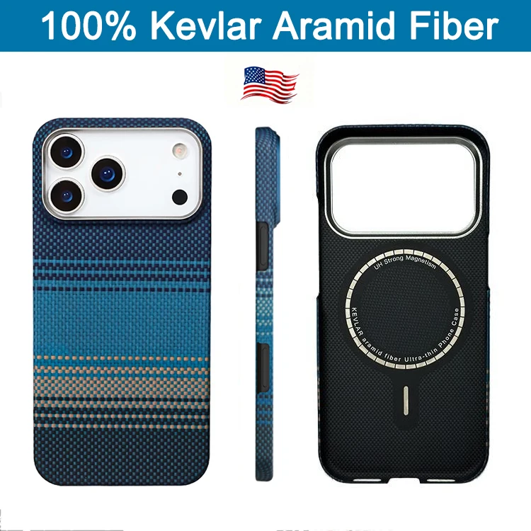 Capa de fibra de aramida real kevlar para iphone 17 pro max fibra de carbono 1500d 600d magsafe capa ultra fina para iphone 17 pro max