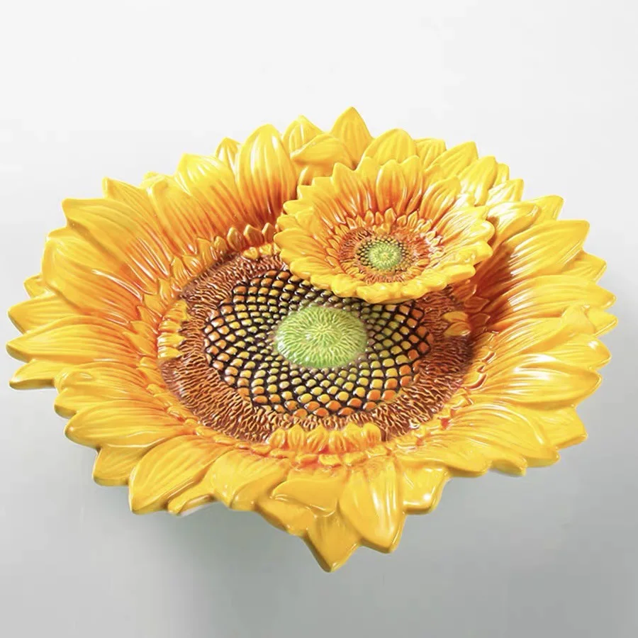 

DSA Home Home Dinner Plate Sunflower Sunflower Ceramic Double City Fruit Plate Sauce Plate