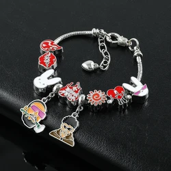 Bad Bunny Charms for Bracelets Snake Chain Bangles For Women Hip Hop Singer Gift Fashion Accessories